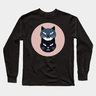 Two cats portrait Long Sleeve T-Shirt